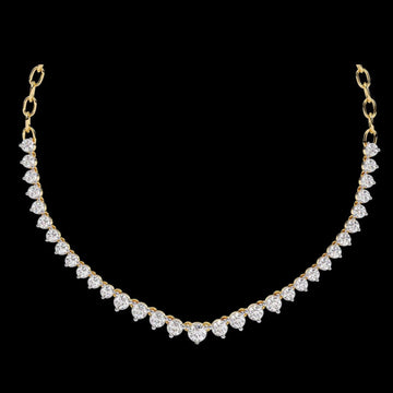 Graduated Round Moissanite Diamond V Necklace