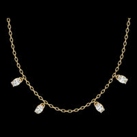 Oval Moissanite Diamond Dangle Chain Necklace