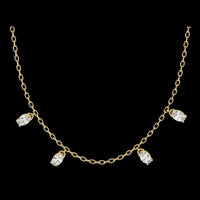 1.45 TCW luxury Lab Grown Diamond Necklace Dainty Chain with Sparkling Oval Cut Diamonds