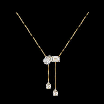 Toi Et Moi Teardrop Moissanite Diamond Necklace