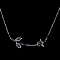 Minimalist 14K Gold Necklace with Natural Rose Cut Diamond Accents