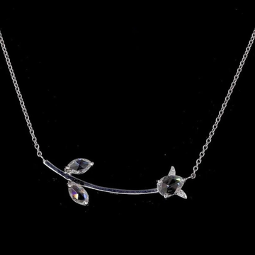 Minimalist 14K Gold Necklace with Natural Rose Cut Diamond Accents