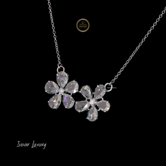 Signature Flower 14K Gold Rose Cut Diamond Necklace - view 2