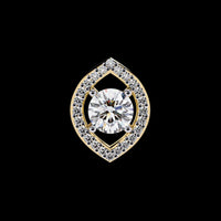 Symmetrical Eye Shape Layering Pendant Encrusted with Accent Moissanite