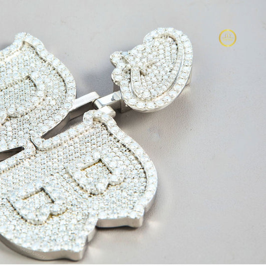 Custom Iced Out Moissanite Diamond DB Letters Pendant With Star Bail