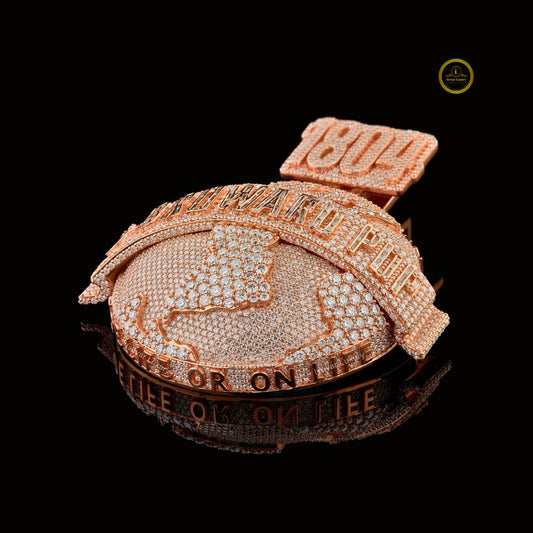 Custom-Cut Lab Diamond Pendant  Hexagon Style