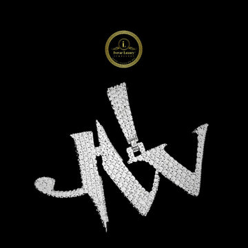 Custom Signature Moissanite Diamond Iced Out Initial Pendant