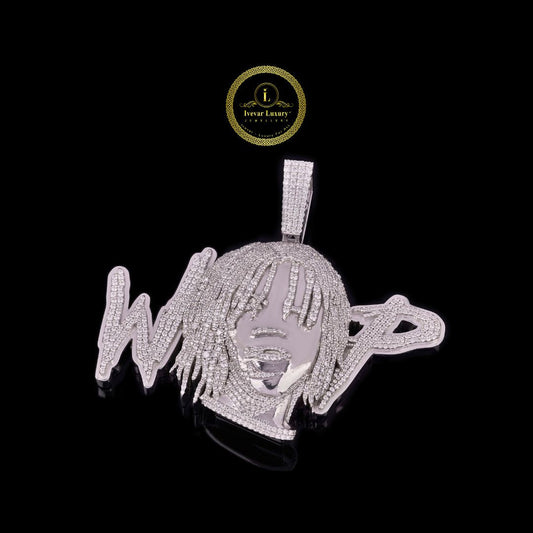 Iced-Out Custom Moissanite Diamond Wop Letter Rapper Figure Pendant Charm