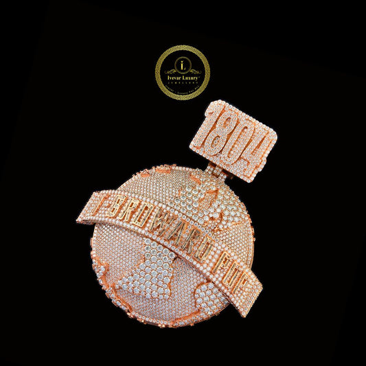 Custom-Cut Lab Diamond Pendant  Hexagon Style