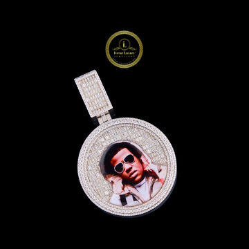 Personalized Moissanite Diamond Photo Pendant in Custom Memorial Jewelry