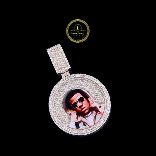 Personalized Moissanite Diamond Photo Pendant in Custom Memorial Jewelry