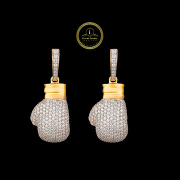 Custom Moissanite Diamond Boxing Gloves Pendant 925 silver by Ivevar
