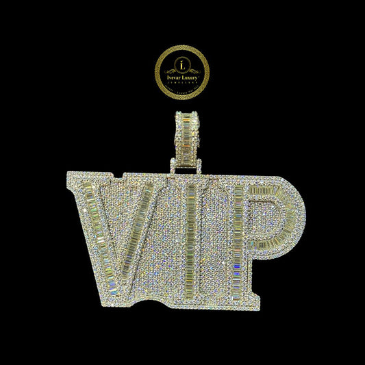 Iced-Out Custom Baguette Moissanite Diamond VIP Letters Hip Hop Pendant