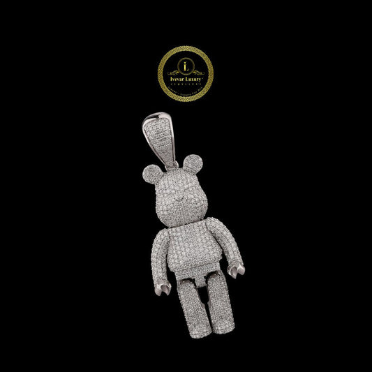 Iced Out Custom Moissanite Diamond Bearbrick Toy Figure Hip Hop Pendant