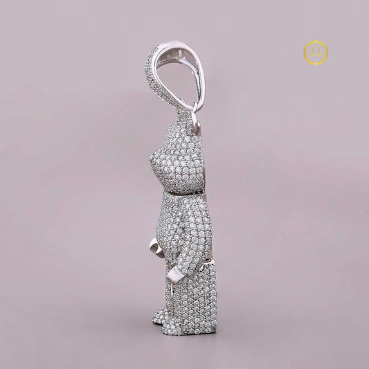 Iced Out Custom Moissanite Diamond Bearbrick Toy Figure Hip Hop Pendant