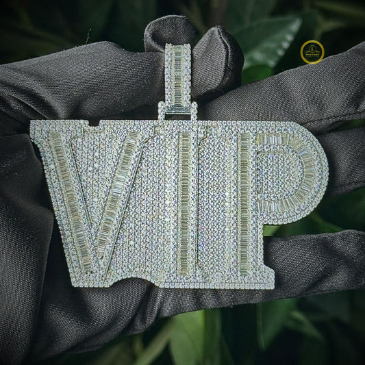Iced-Out Custom Baguette Lab Diamond VIP Letters Hip Hop Pendant
