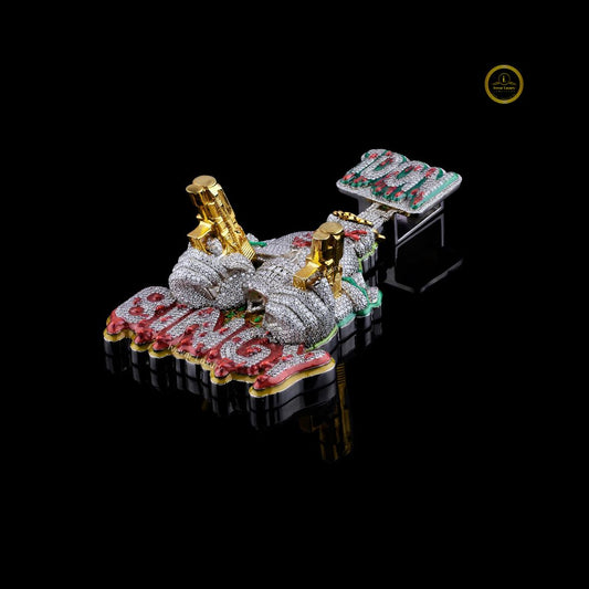 Lab-Grown Diamond Hip Hop Pendant  Custom Letter Name Design That Passes Diamond Tester by Ivevar