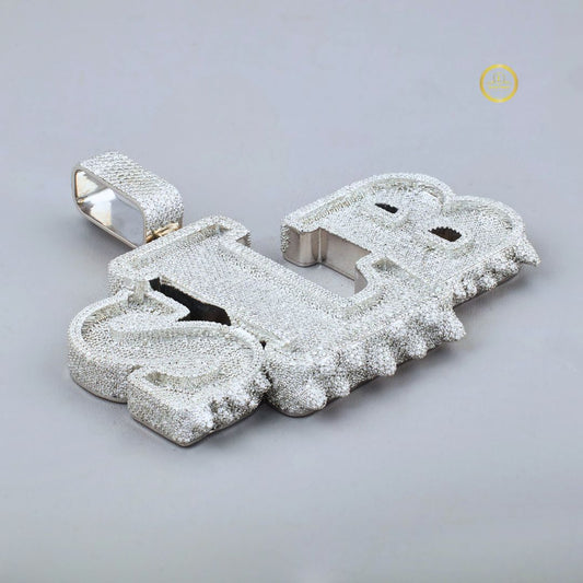 Iced Out Lab Diamond Letter Pendant Custom Hip Hop Necklace by Ivevar
