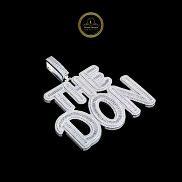 Iced-Out Custom Baguette Lab Diamond THE DON Letters Pendant Charm