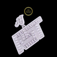 Fully Iced-Out Custom Baguette Moissanite Diamond AJ RST Letter Personalized Pendant