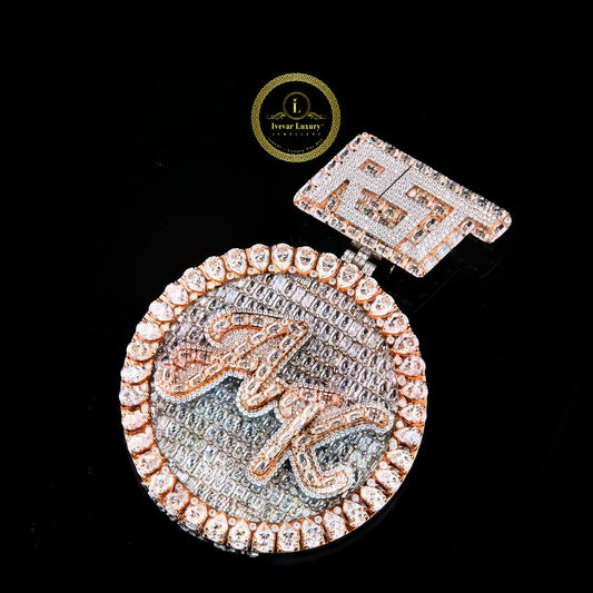 Men's Iced Out Letter Pendant - Gold Plated Moissanite Hip Hop Necklace