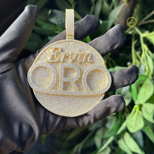 Custom From ERVIN ORO Moissanite Diamond Iced-Out 3D Medallion Pendant