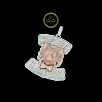 The Alpha Executive Custom Never Failure Wolf Lab Diamond Two Tone 3D Pendant