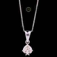Antique Cut Moissanite Diamond Pendant with Tapered Bail Chain