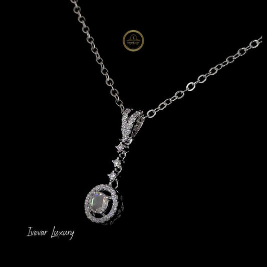 14K Gold Chain Featuring Natural Rose Cut Diamond Halo Pendant By Ivevar