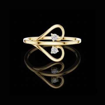 0.05 TCW Elegant Dual Swirl Ring with Twin Round Lab Grown Diamonds Delicate Minimalist Jewelry