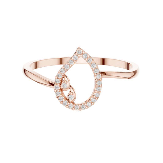 Open Round Cut Pave Lab Grown Diamond Split Band Gold Fashion Ring