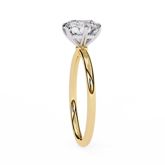 Floral Cluster Round Lab Diamond Minimalist Engagement Ring