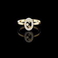 Open Oval Halo Round Lab Grown Diamond Statement Ring