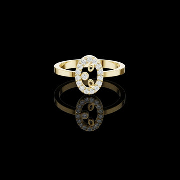 Open Oval Halo Round Lab Grown Diamond Statement Ring