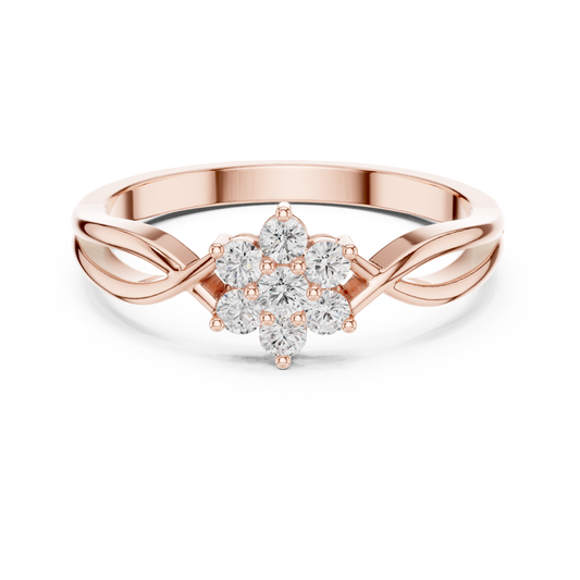 Infinity Flower Cluster Moissanite Diamond Engagement Ring