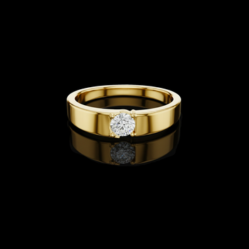 Round Brilliant Lab Grown Solitaire Flat Band Engagement Ring