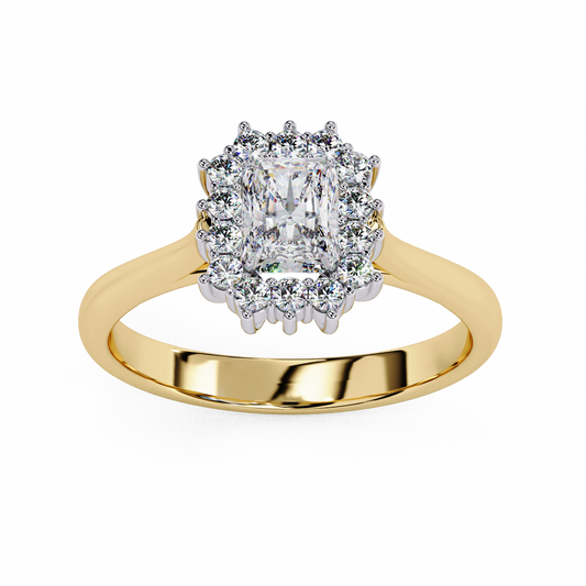 Radiant Cut Lab Grown Diamond Halo Ring