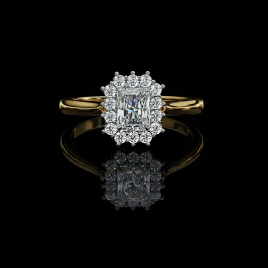 Radiant Cut Lab Grown Diamond Halo Ring