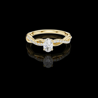 Oval Cut Moissanite Diamond Twisted Pave Engagement Ring