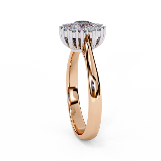 Round Halo Lab Grown Diamond Infinity Twist Ring