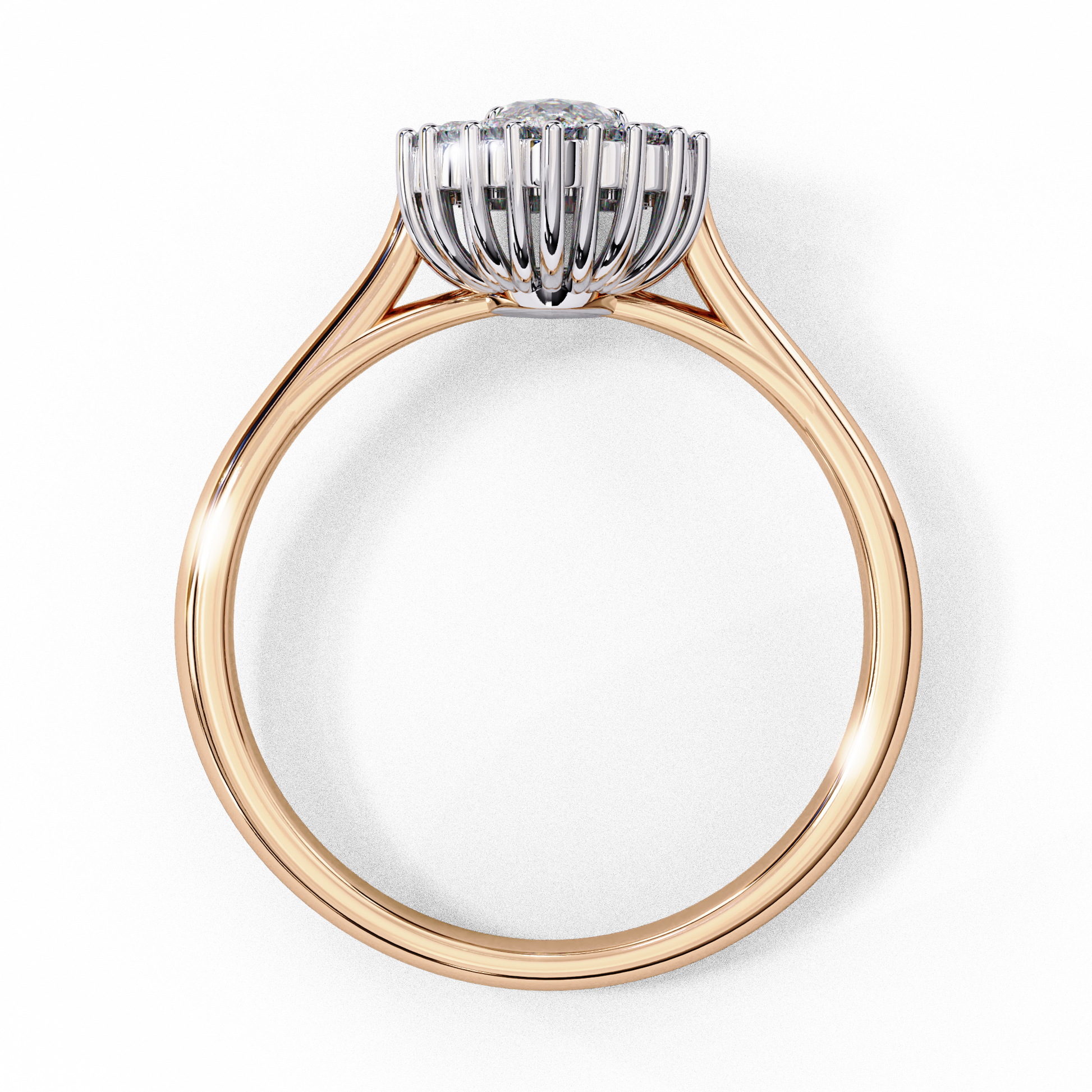 Rose gold ring with a diamond 