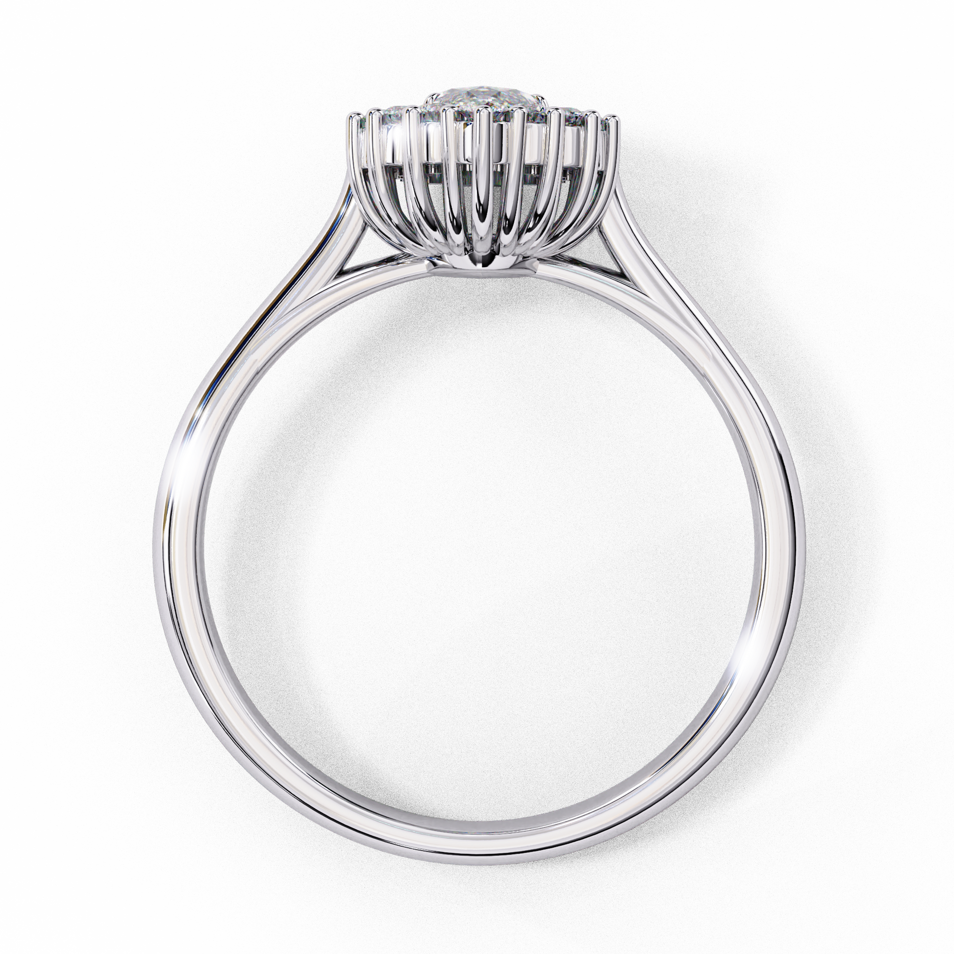 Silver ring with a clear gemstone 