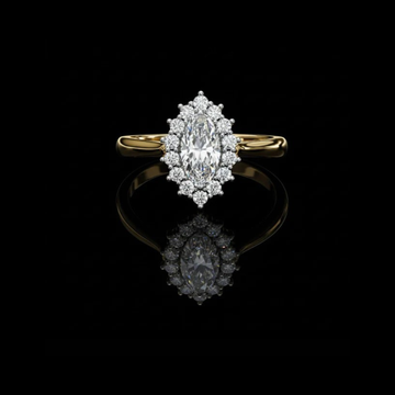 0.47 CT Exquisite Solid Gold Halo Lab Grown Marquise Cut Diamond Ring Gift For Special Occasion