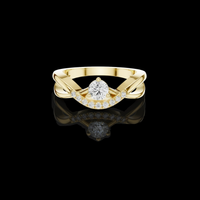 Round Cut Bypass Split Band Solitaire Lab Grown Engagement Ring
