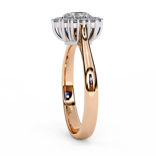 Heart Halo Lab Diamond Ring with Cathedral Setting