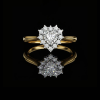 Heart Halo Lab Diamond Ring with Cathedral Setting
