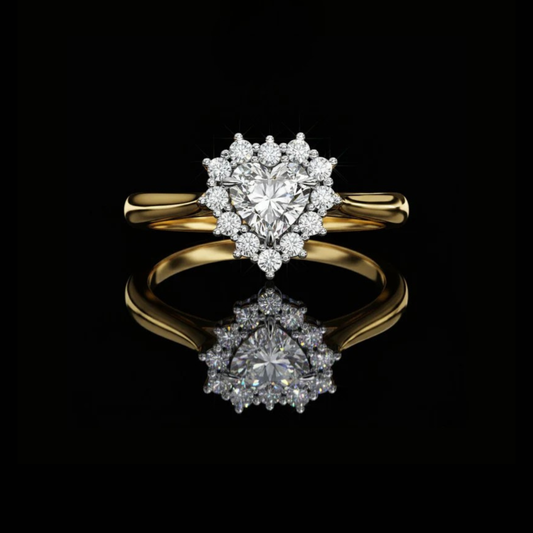 Heart Halo Lab Diamond Ring with Cathedral Setting