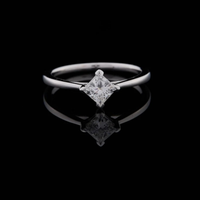 Princess Cut Lab Grown Solitaire Engagement Ring with Cathedral Setting