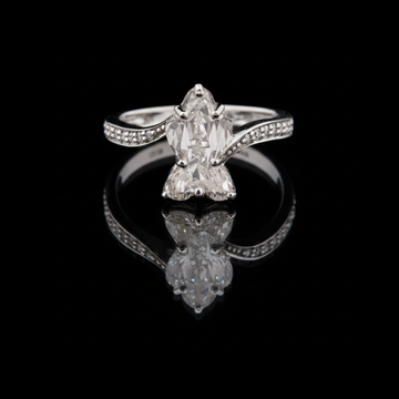 0.80 CT Sparkling Antique Shape Lab Grown Silhouette Diamond Ring Vintage Fine Jewelry