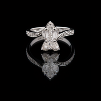 Antique Cut Round Lab Grown Side Diamond Engagement Ring